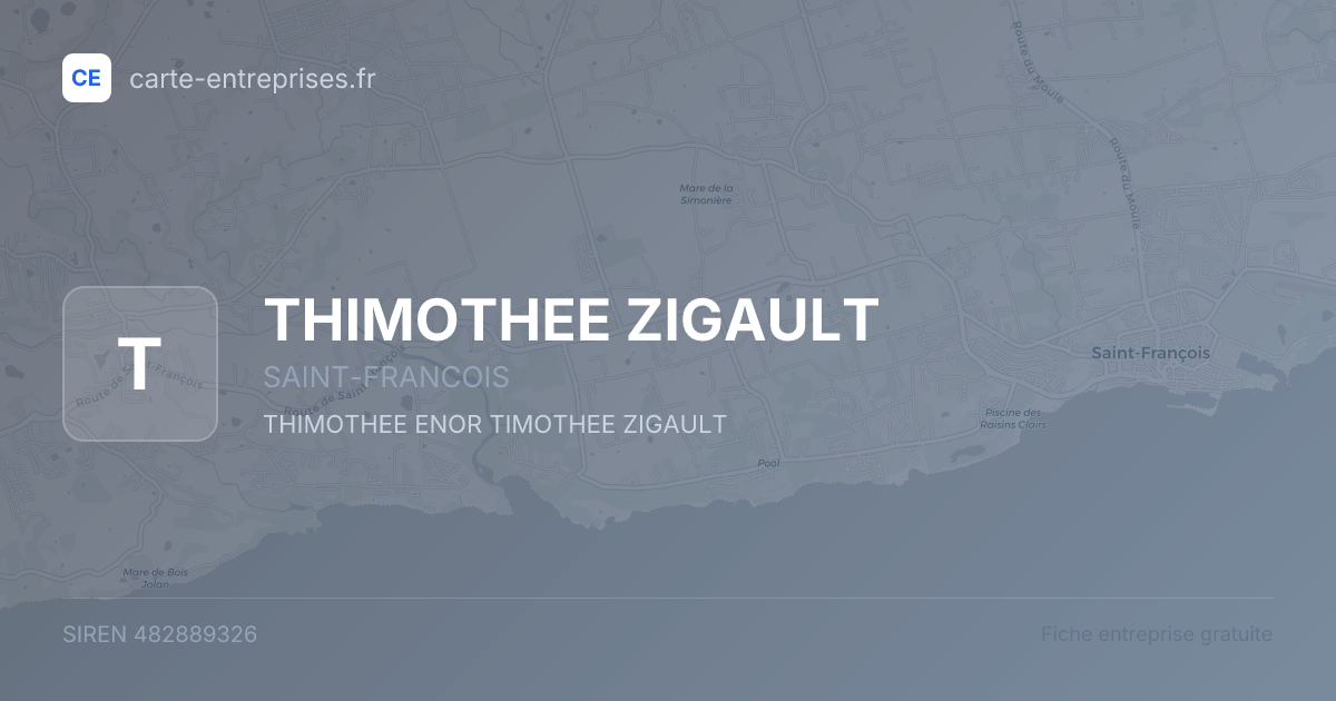 THIMOTHEE ZIGAULT — 482889326 — fiche entreprise