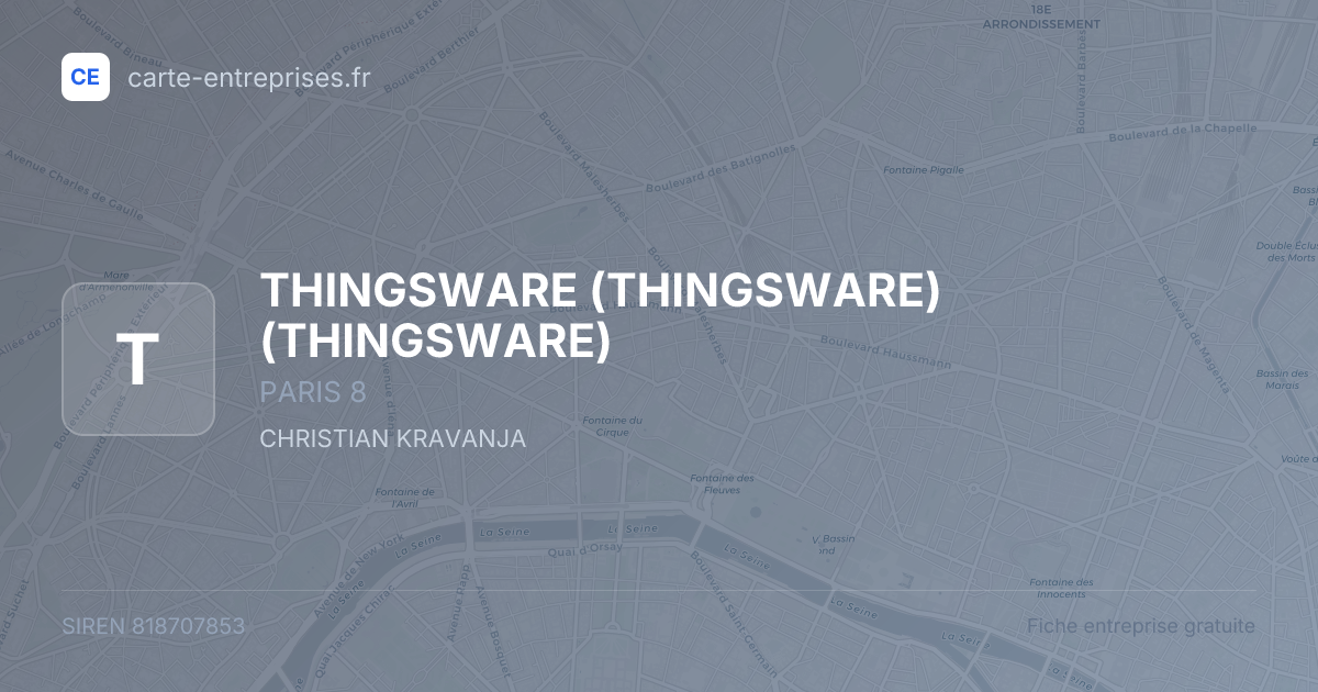 THINGSWARE (THINGSWARE) (THINGSWARE) — 818707853 — fiche entreprise