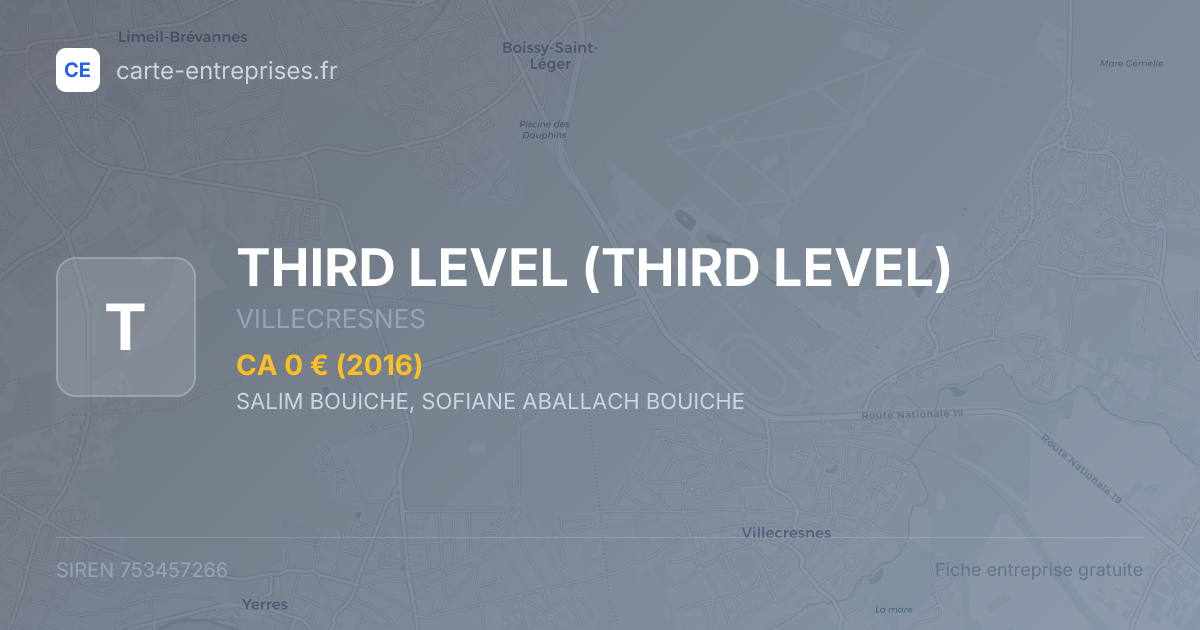 THIRD LEVEL — 753457266 — fiche entreprise