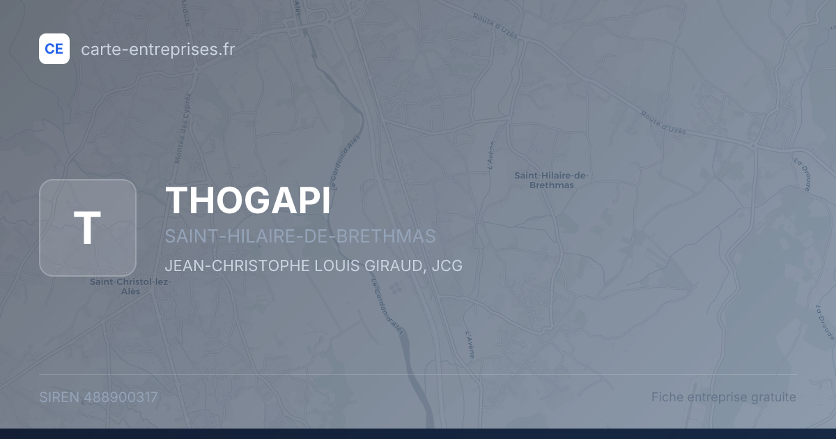 THOGAPI — 488900317 — fiche entreprise