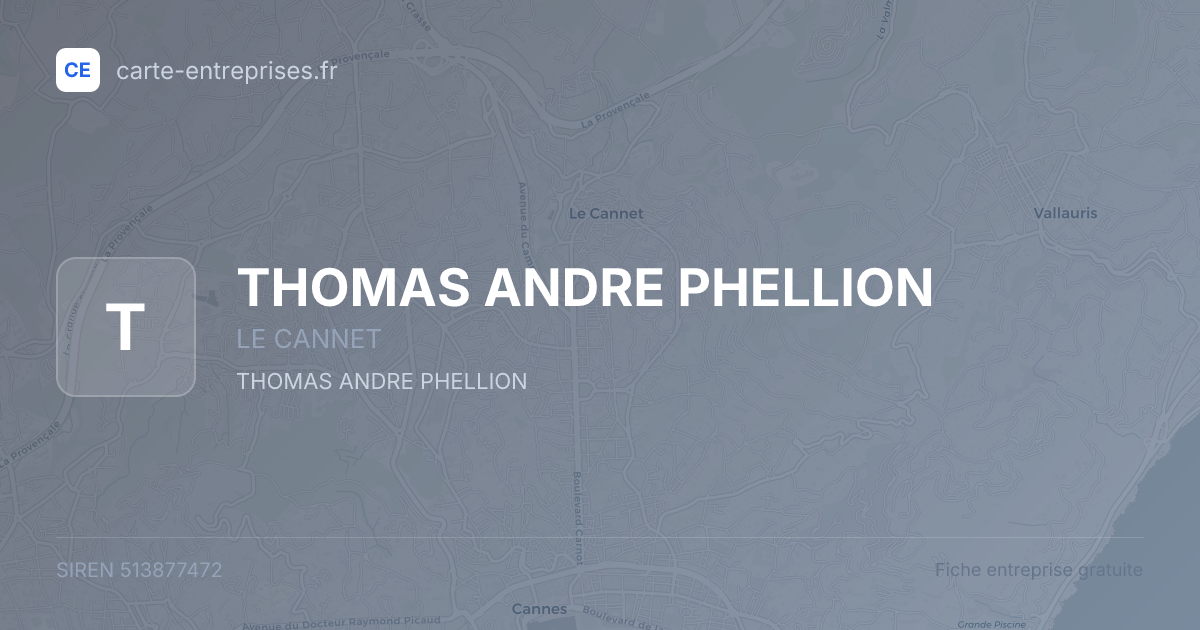 THOMAS ANDRE PHELLION — 513877472 — fiche entreprise
