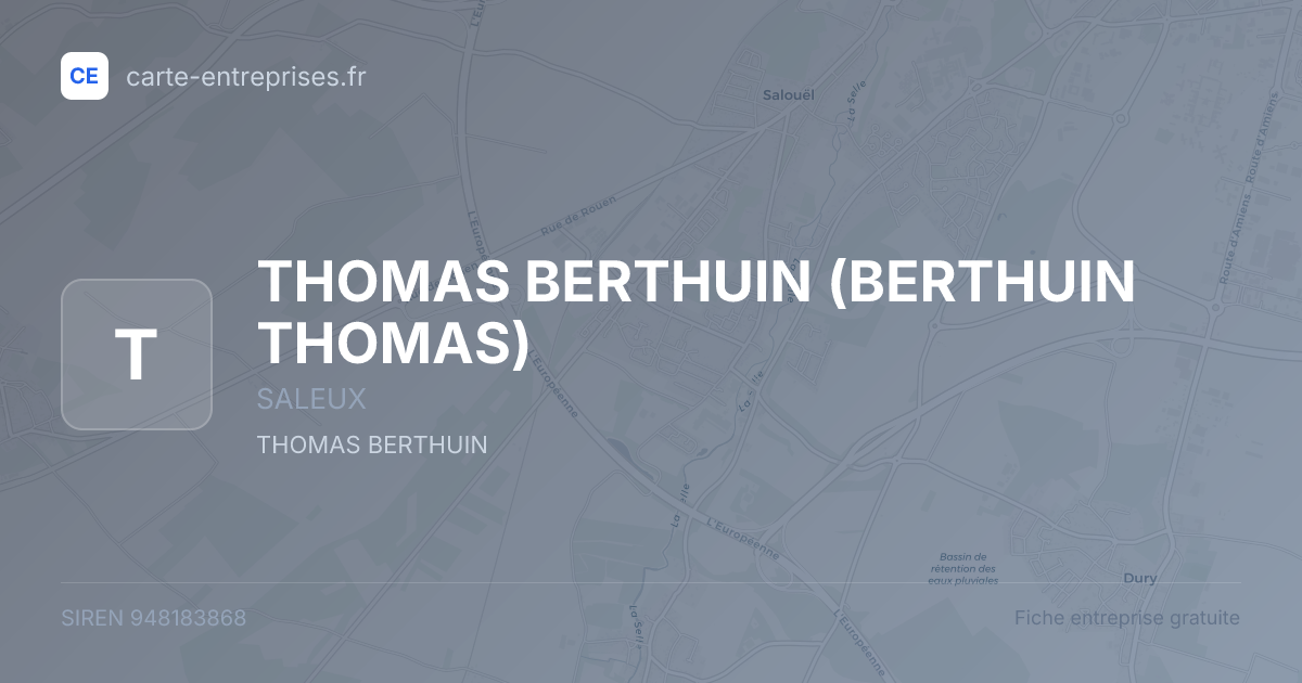 THOMAS BERTHUIN (BERTHUIN THOMAS) — 948183868 — fiche entreprise