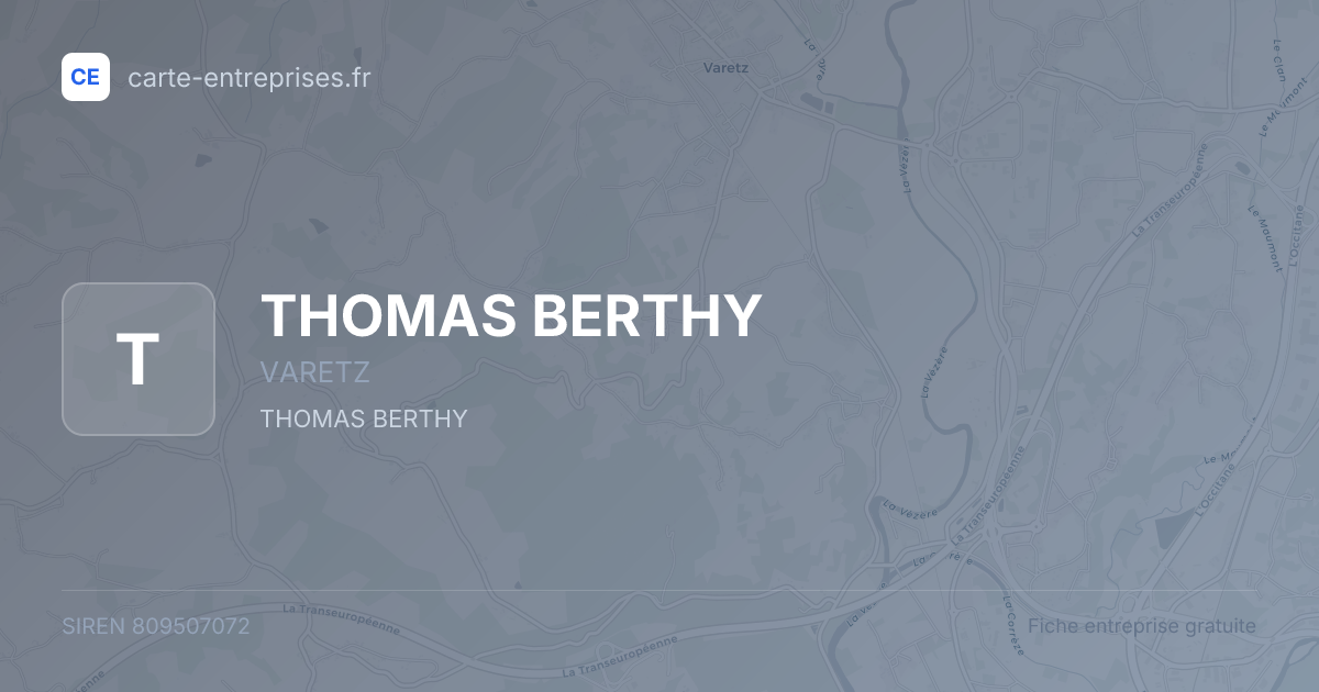 THOMAS BERTHY — 809507072 — fiche entreprise