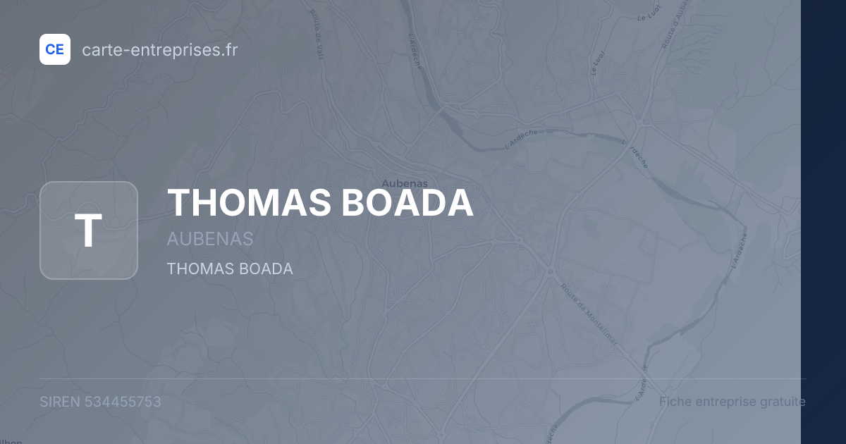 THOMAS BOADA — 534455753 — fiche entreprise