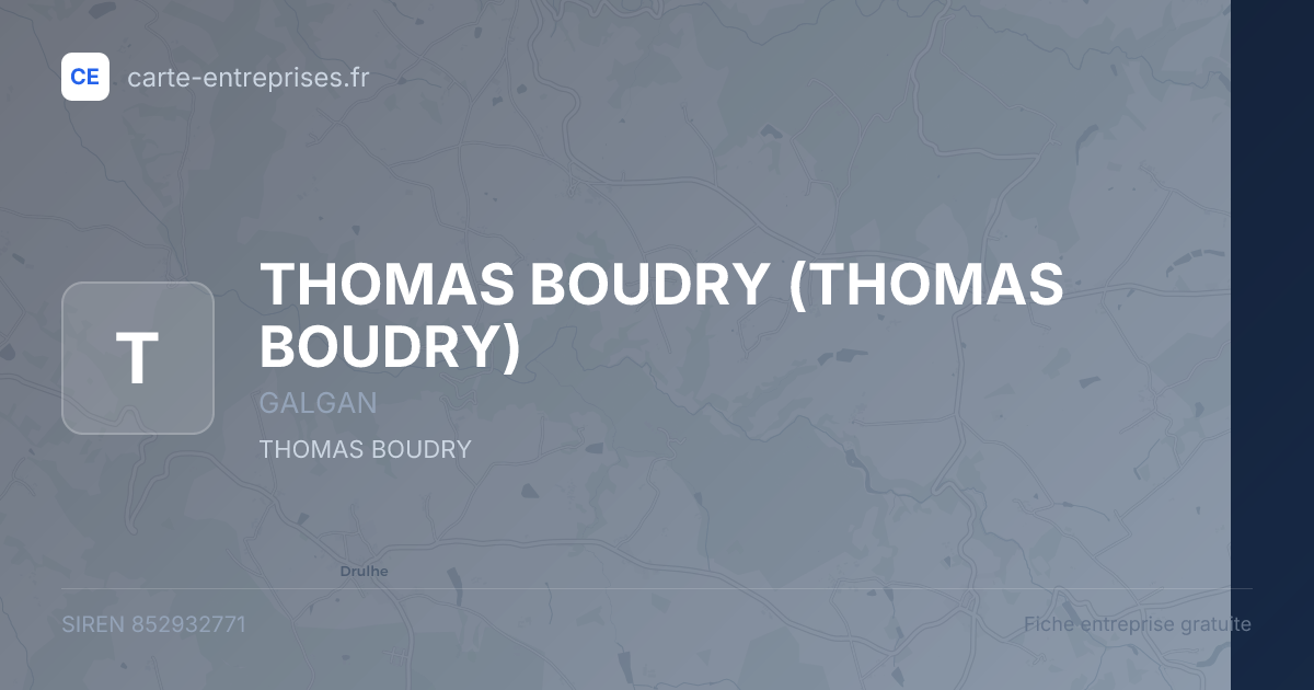 THOMAS BOUDRY — 852932771 — fiche entreprise