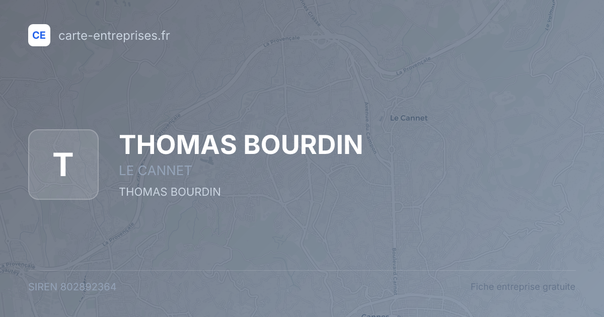 THOMAS BOURDIN — 802892364 — fiche entreprise