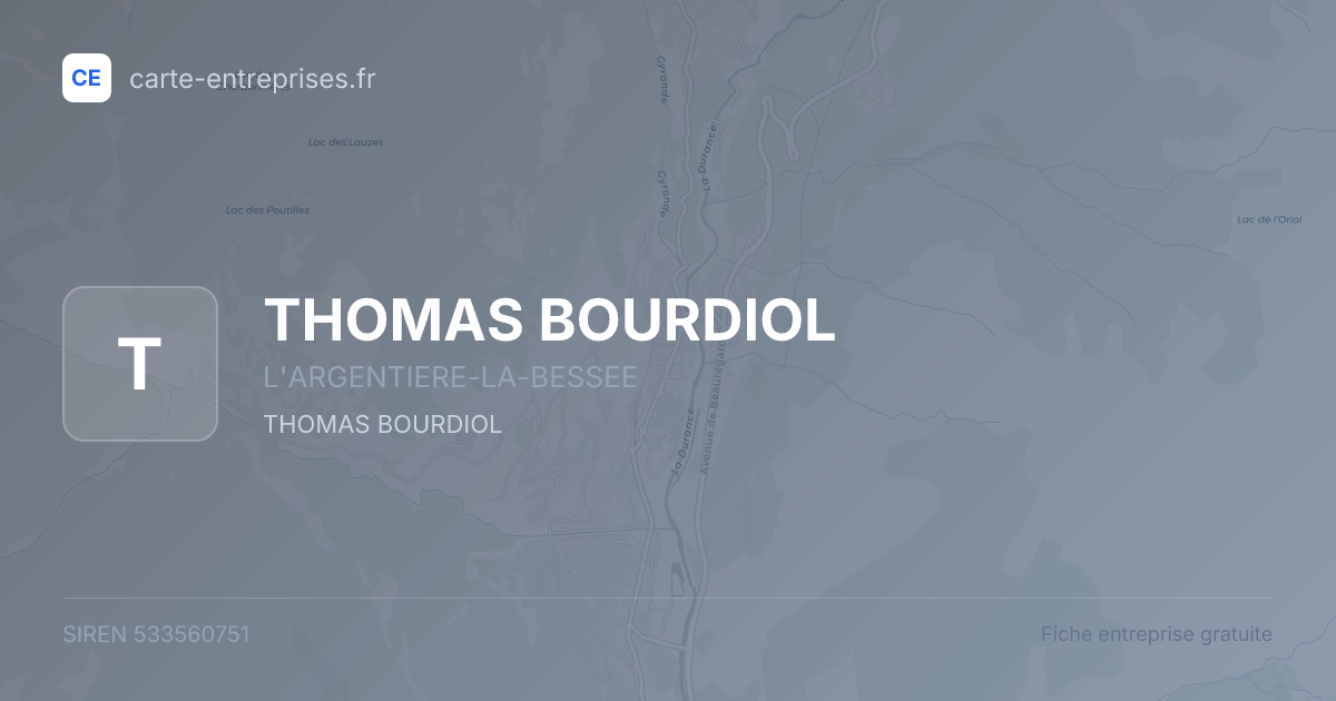 THOMAS BOURDIOL — 533560751 — fiche entreprise