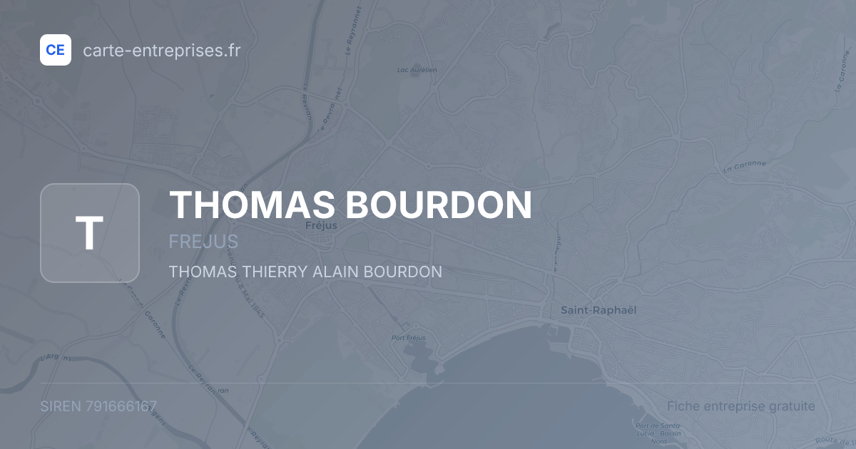 THOMAS BOURDON — 791666167 — fiche entreprise