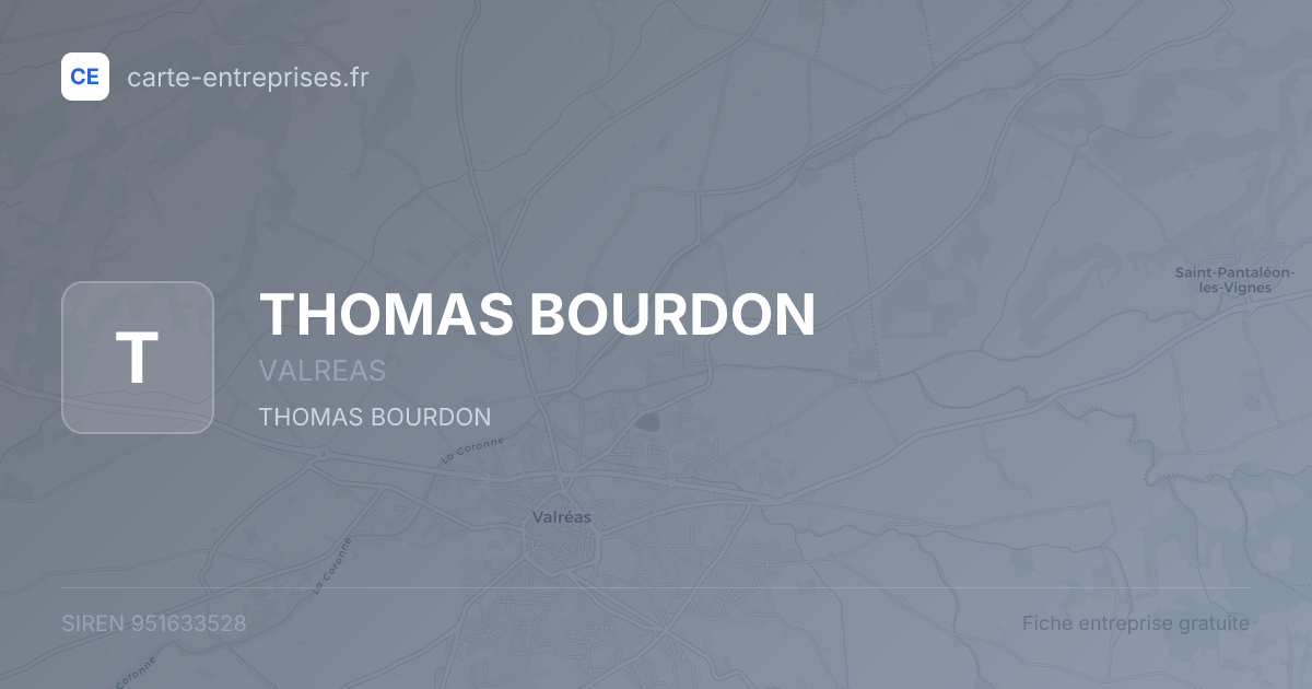 THOMAS BOURDON — 951633528 — fiche entreprise