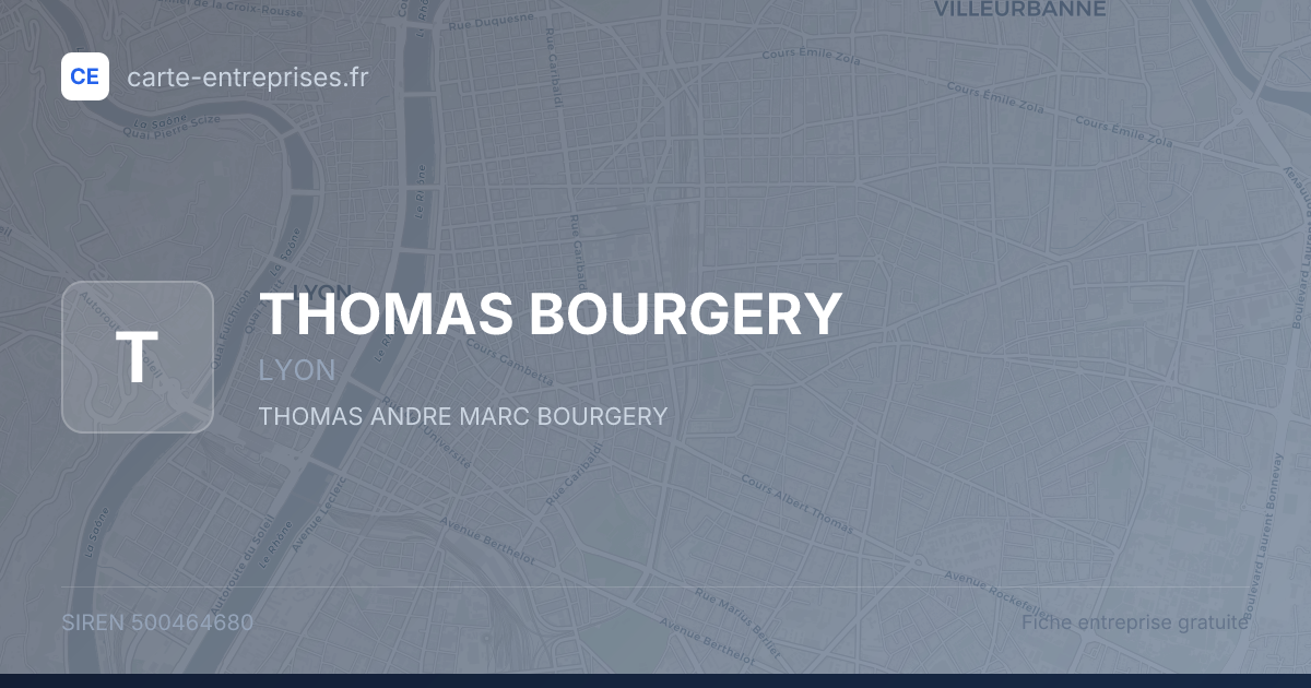 THOMAS BOURGERY — 500464680 — fiche entreprise