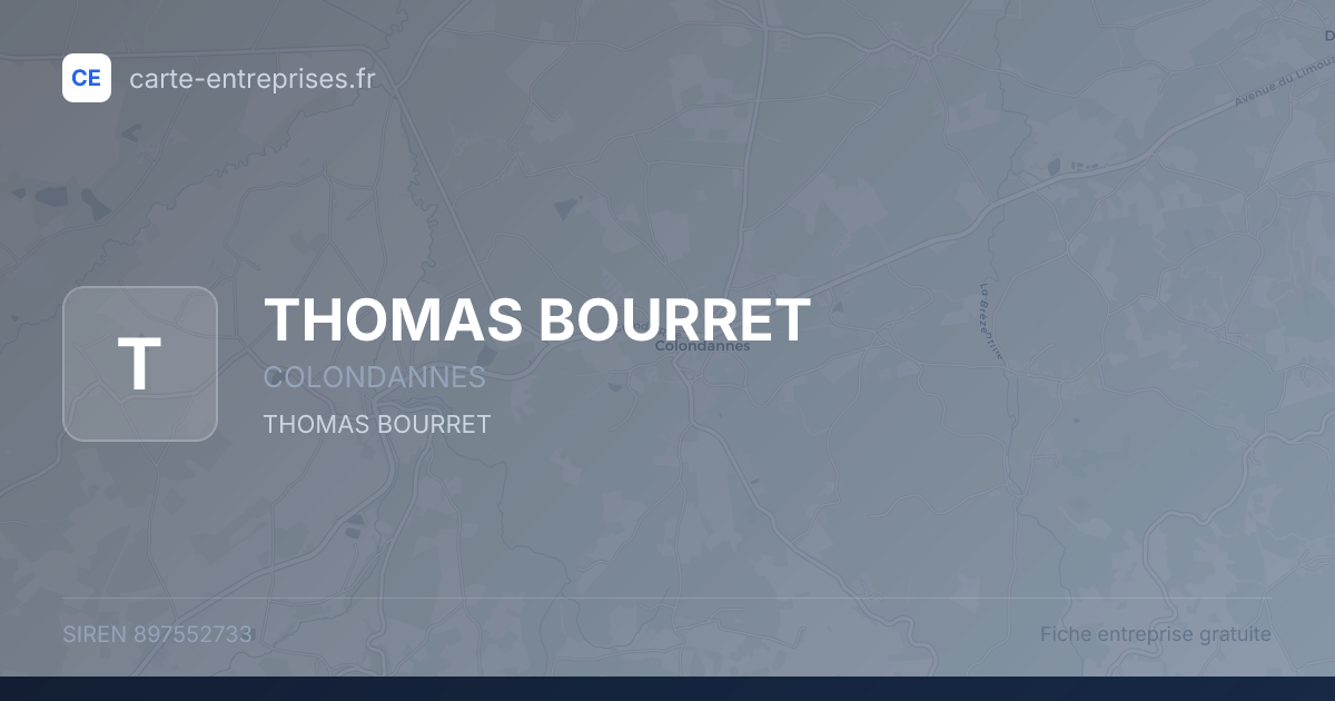 THOMAS BOURRET — 897552733 — fiche entreprise