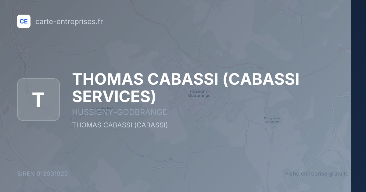 THOMAS CABASSI (CABASSI SERVICES) — 913931929 — fiche entreprise