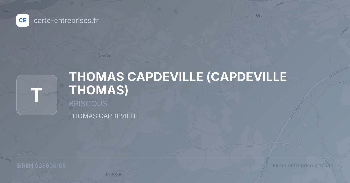 THOMAS CAPDEVILLE (CAPDEVILLE THOMAS) — 928605195 — fiche entreprise