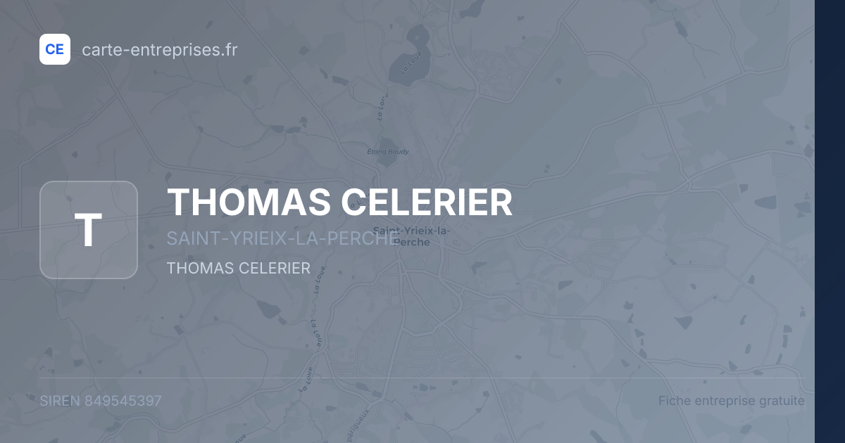 THOMAS CELERIER — 849545397 — fiche entreprise