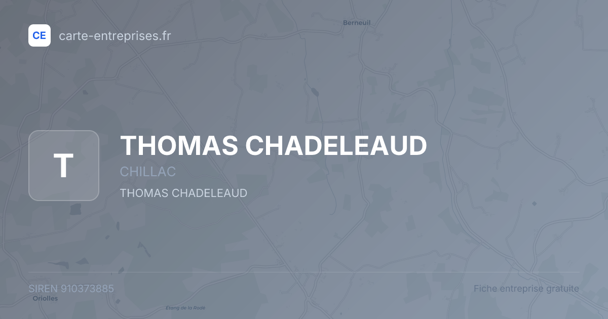 THOMAS CHADELEAUD — 910373885 — fiche entreprise