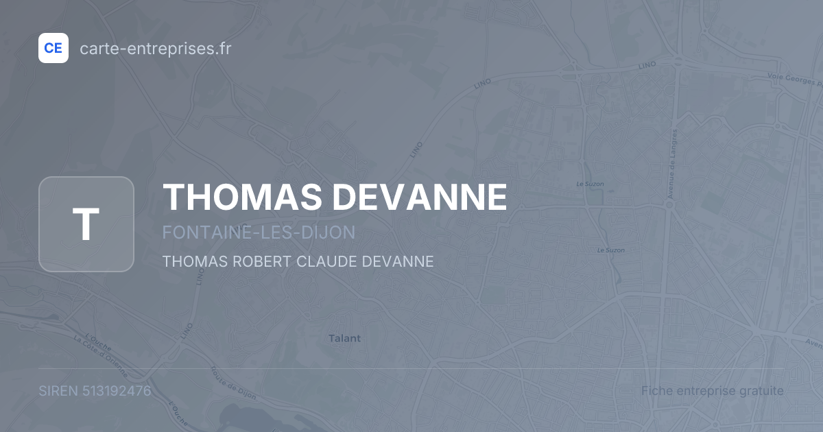 THOMAS DEVANNE — 513192476 — fiche entreprise
