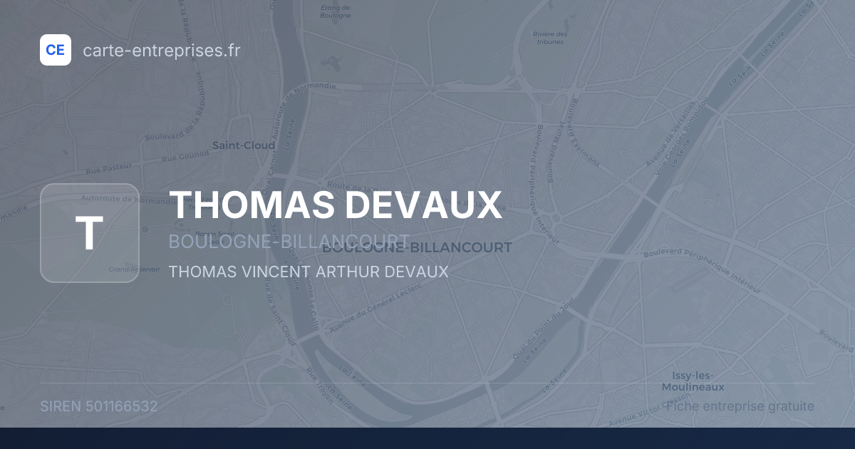 THOMAS DEVAUX — 501166532 — fiche entreprise