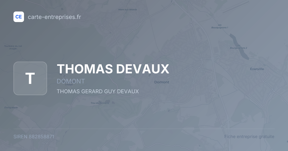 THOMAS DEVAUX — 882858871 — fiche entreprise