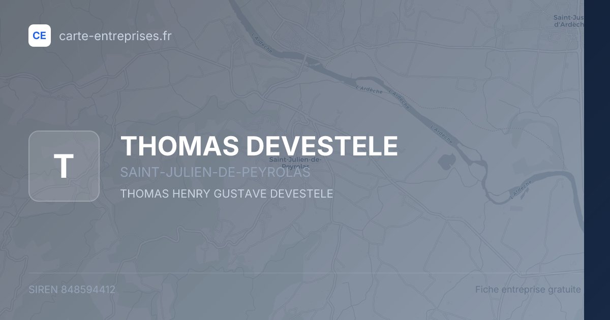 THOMAS DEVESTELE — 848594412 — fiche entreprise