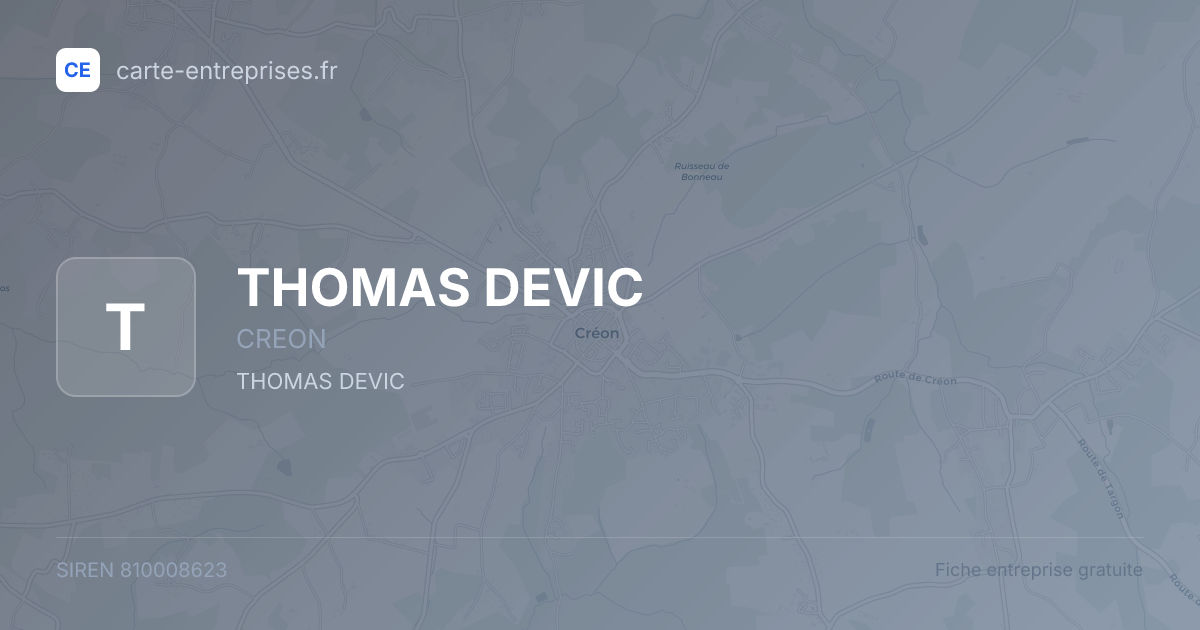 THOMAS DEVIC — 810008623 — fiche entreprise