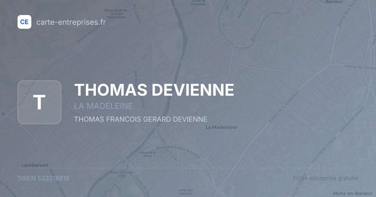 THOMAS DEVIENNE — 523218816 — fiche entreprise
