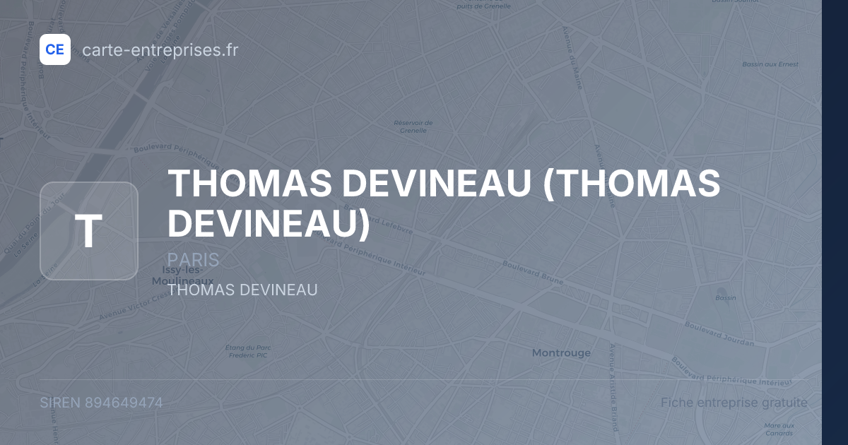 THOMAS DEVINEAU — 894649474 — fiche entreprise