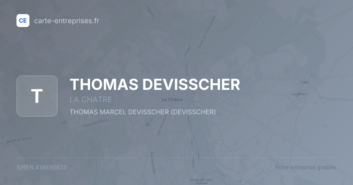 THOMAS DEVISSCHER — 419930623 — fiche entreprise
