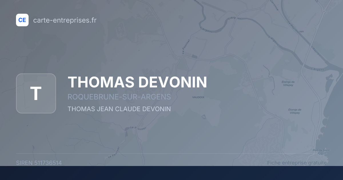 THOMAS DEVONIN — 511736514 — fiche entreprise