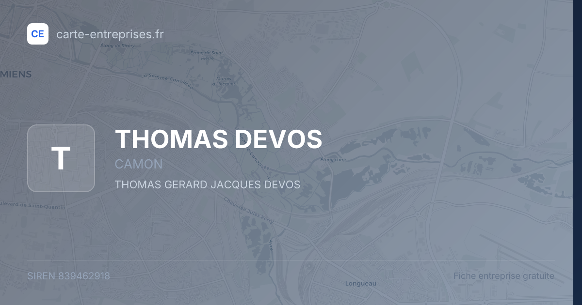THOMAS DEVOS — 839462918 — fiche entreprise
