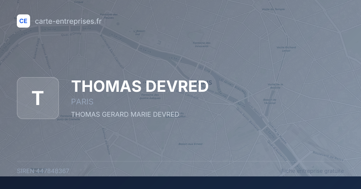 THOMAS DEVRED — 447848367 — fiche entreprise