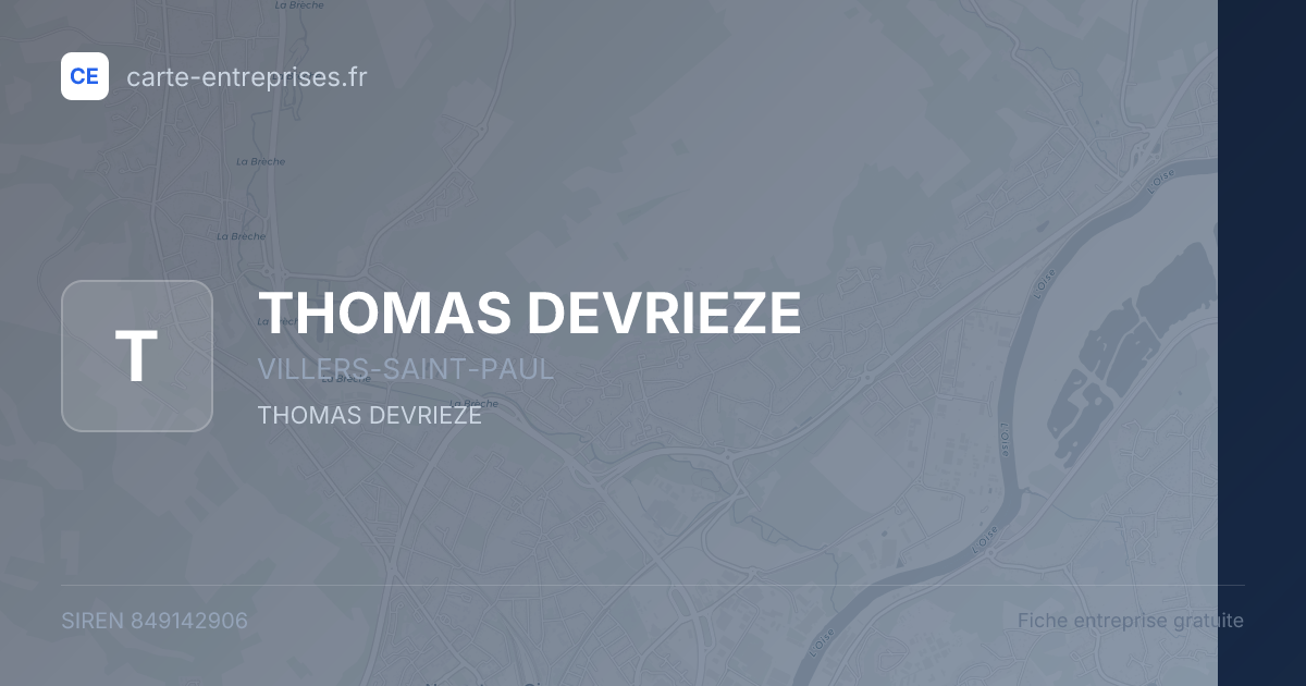 THOMAS DEVRIEZE — 849142906 — fiche entreprise