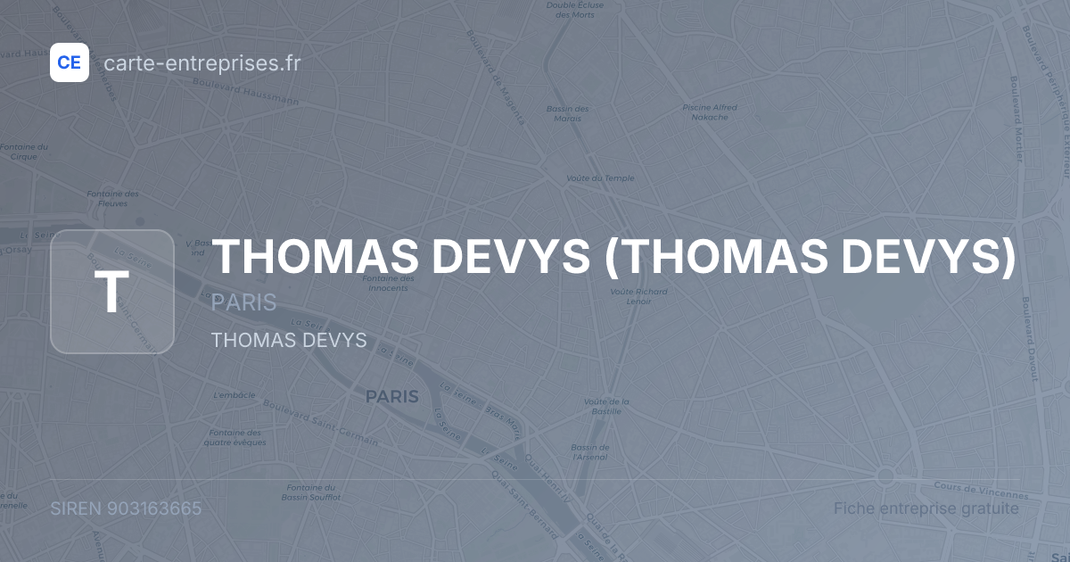 THOMAS DEVYS — 903163665 — fiche entreprise