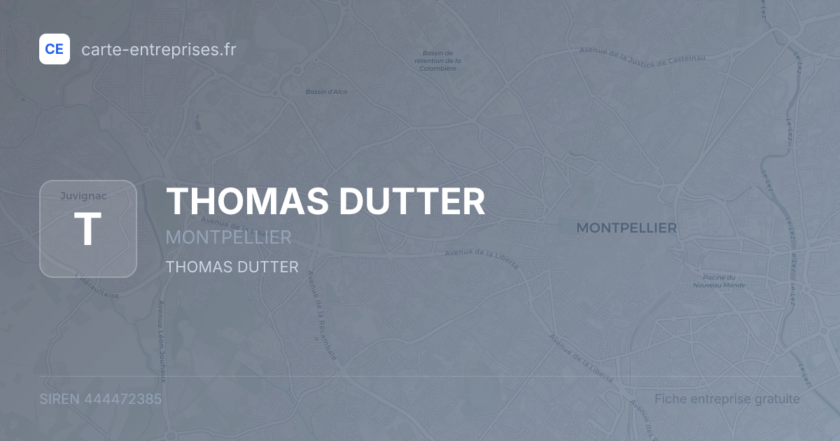 THOMAS DUTTER — 444472385 — fiche entreprise
