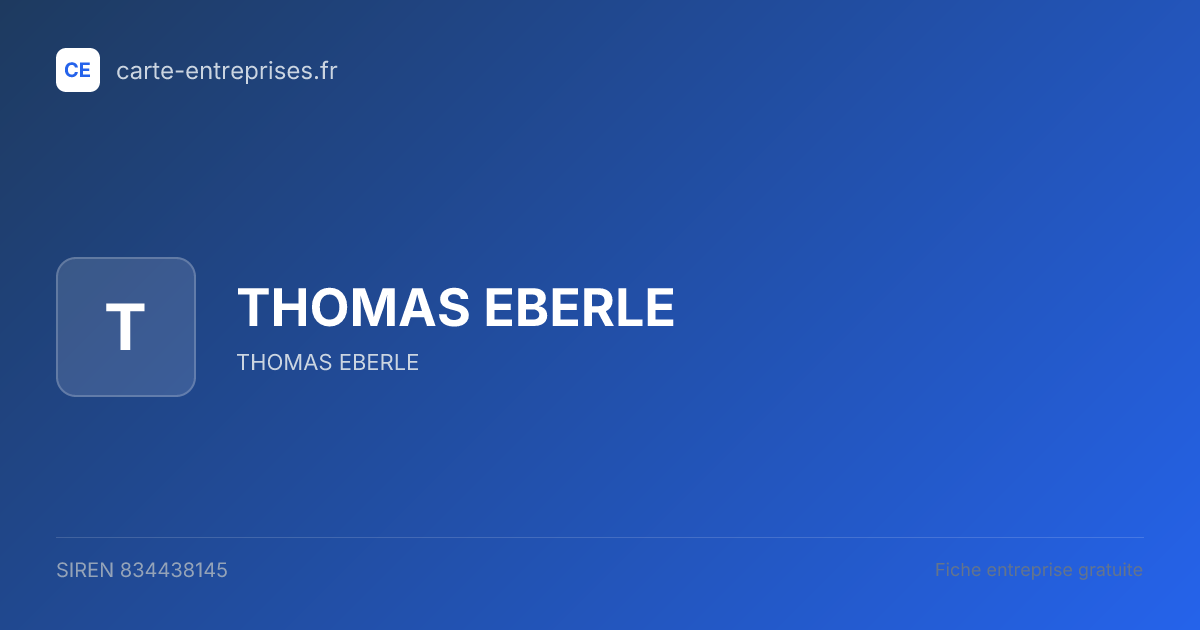 THOMAS EBERLE — 834438145 — fiche entreprise