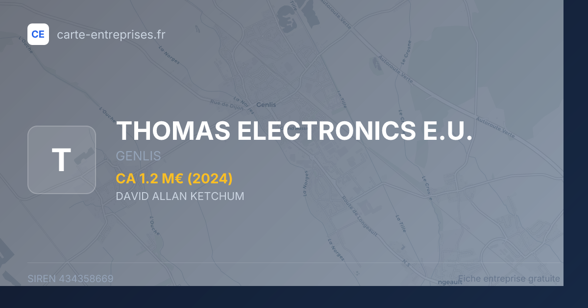 THOMAS ELECTRONICS E.U. — 434358669 — fiche entreprise