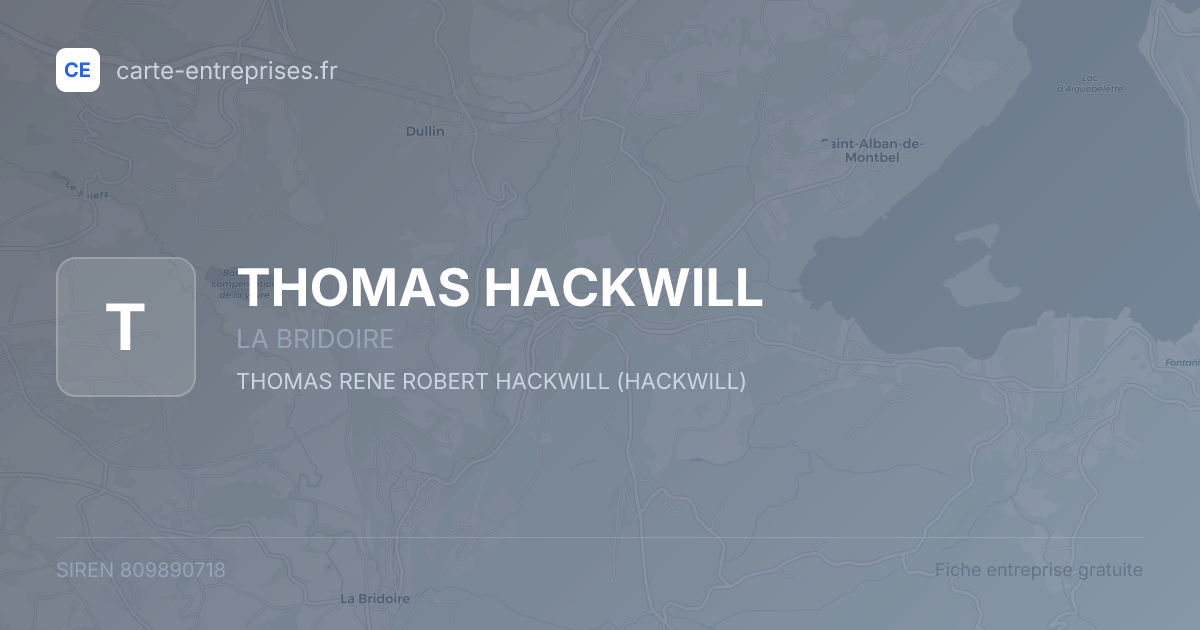 THOMAS HACKWILL — 809890718 — fiche entreprise