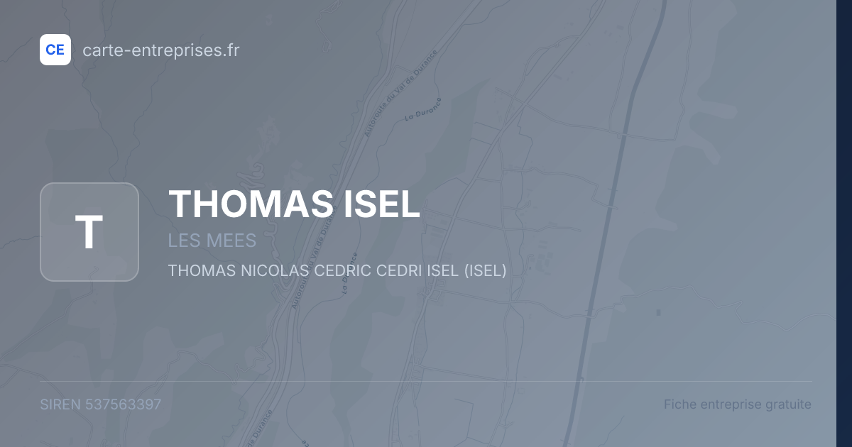 THOMAS ISEL — 537563397 — fiche entreprise