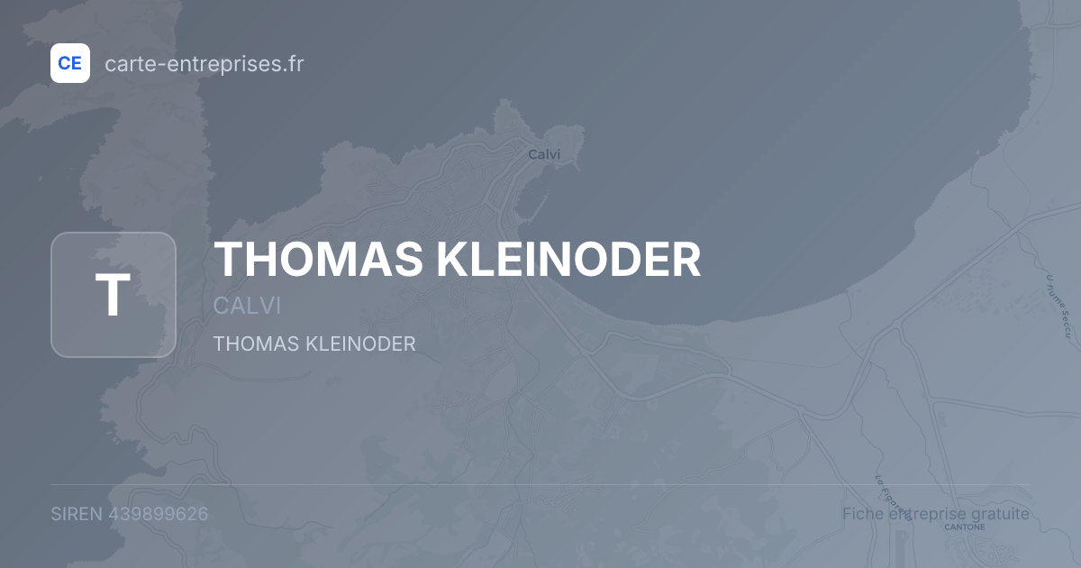 THOMAS KLEINODER — 439899626 — fiche entreprise