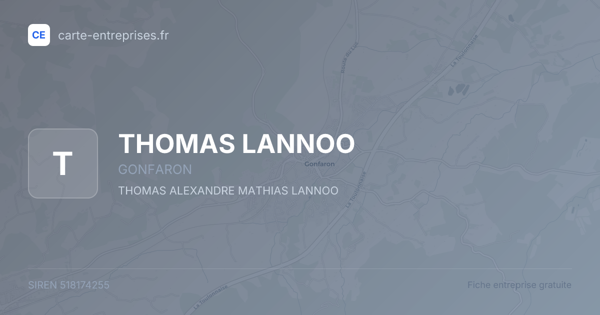 THOMAS LANNOO — 518174255 — fiche entreprise