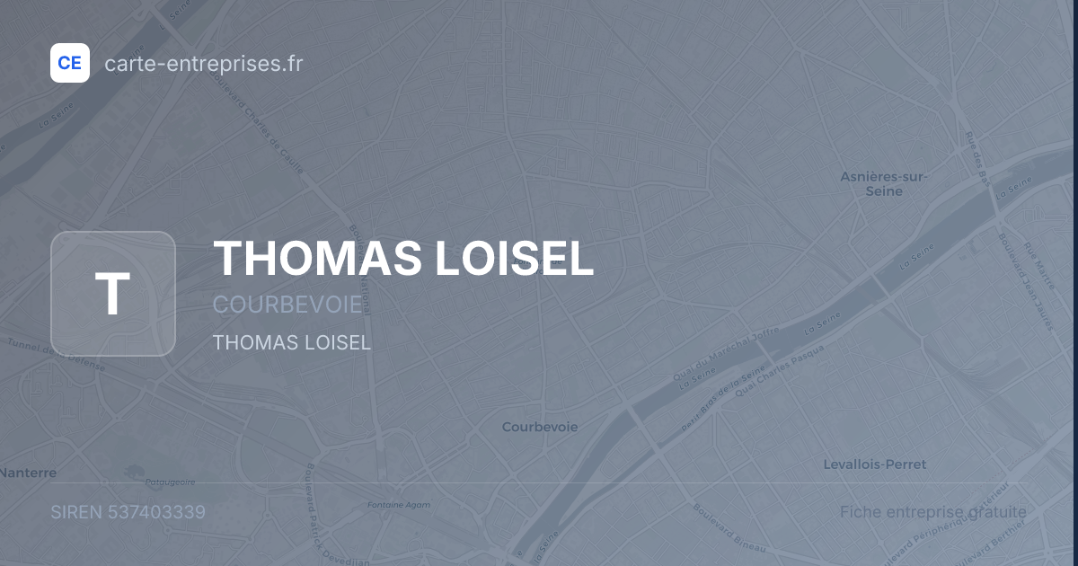 THOMAS LOISEL — 537403339 — fiche entreprise