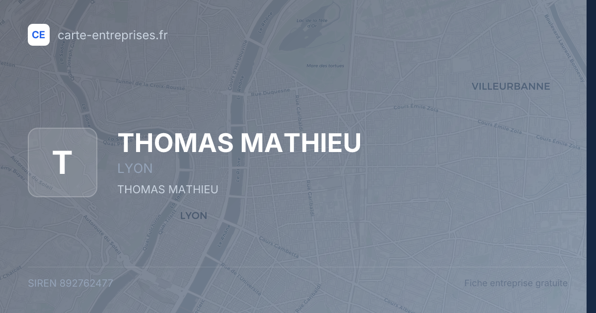 THOMAS MATHIEU — 892762477 — fiche entreprise