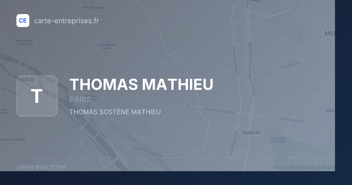 THOMAS MATHIEU — 951470798 — fiche entreprise
