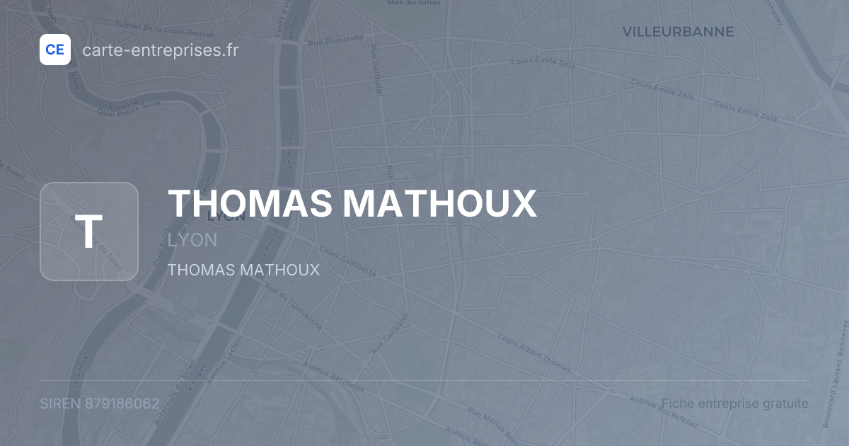 THOMAS MATHOUX — 879186062 — fiche entreprise