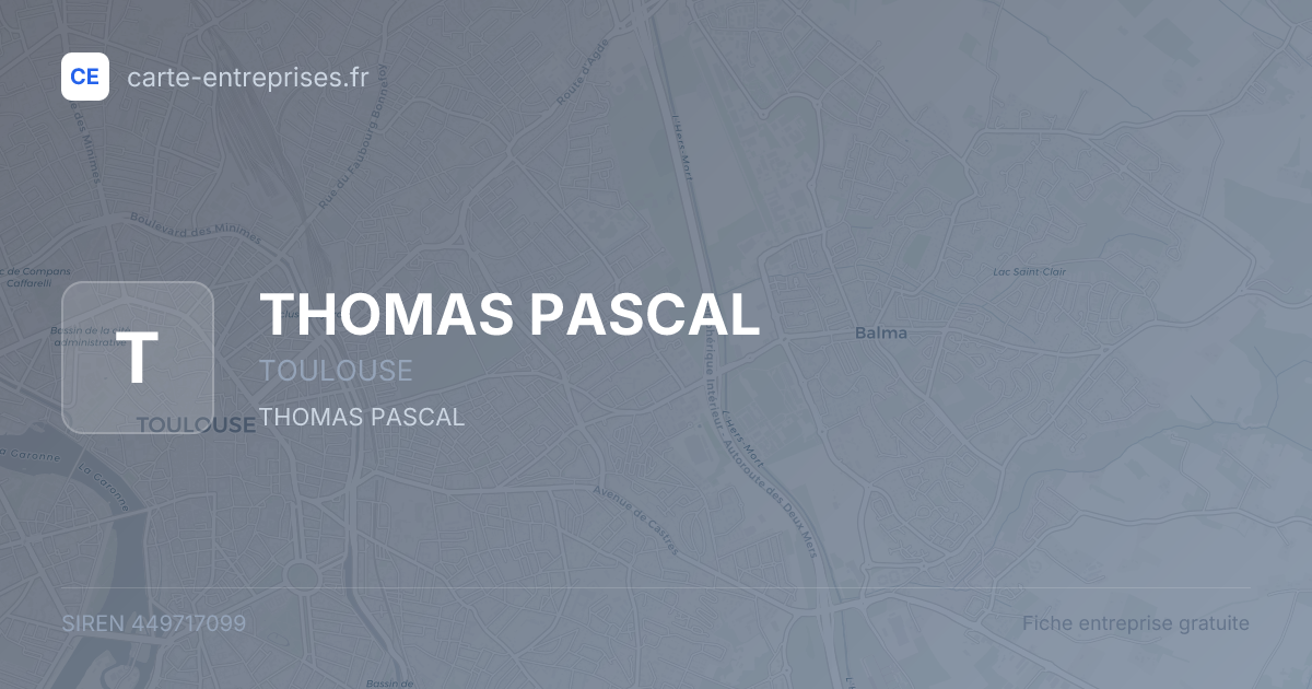 THOMAS PASCAL — 449717099 — fiche entreprise