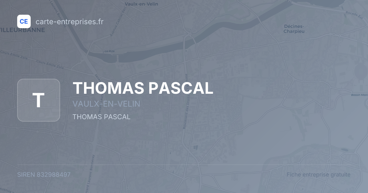 THOMAS PASCAL — 832988497 — fiche entreprise