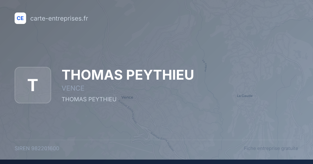THOMAS PEYTHIEU — 982201600 — fiche entreprise