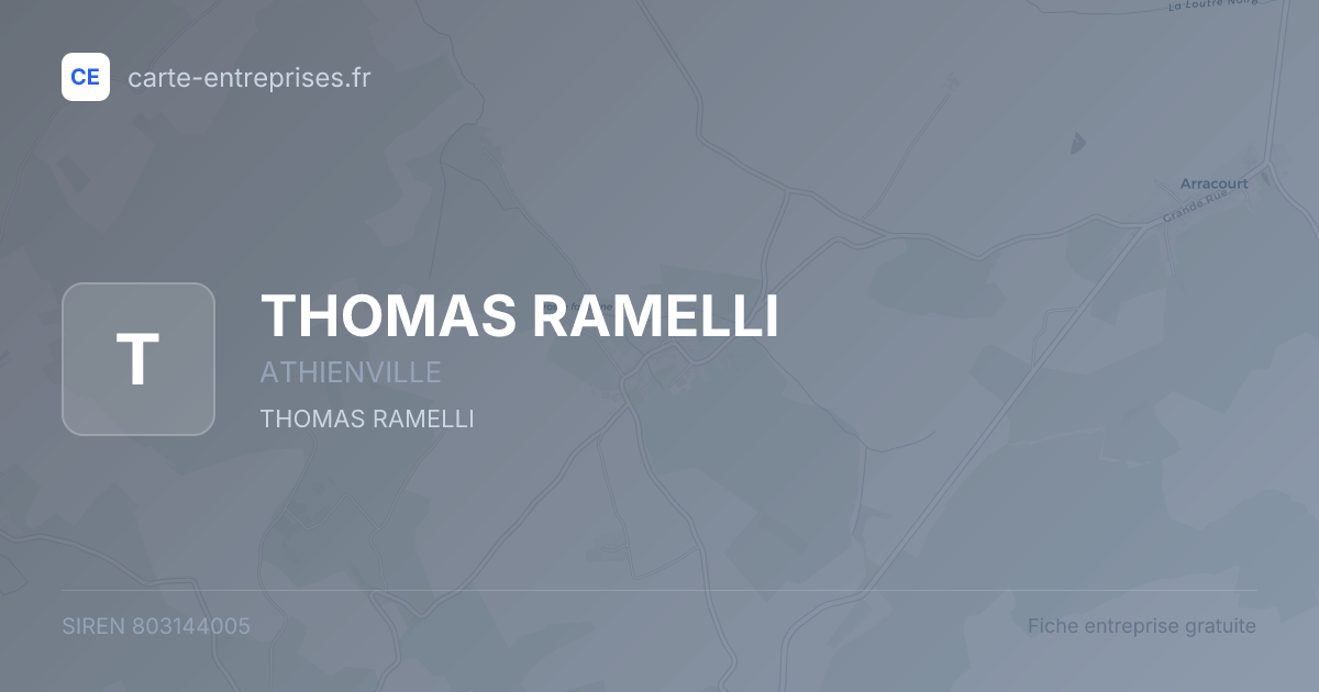 THOMAS RAMELLI — 803144005 — fiche entreprise