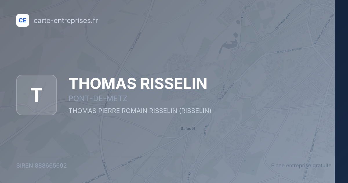 THOMAS RISSELIN — 888665692 — fiche entreprise