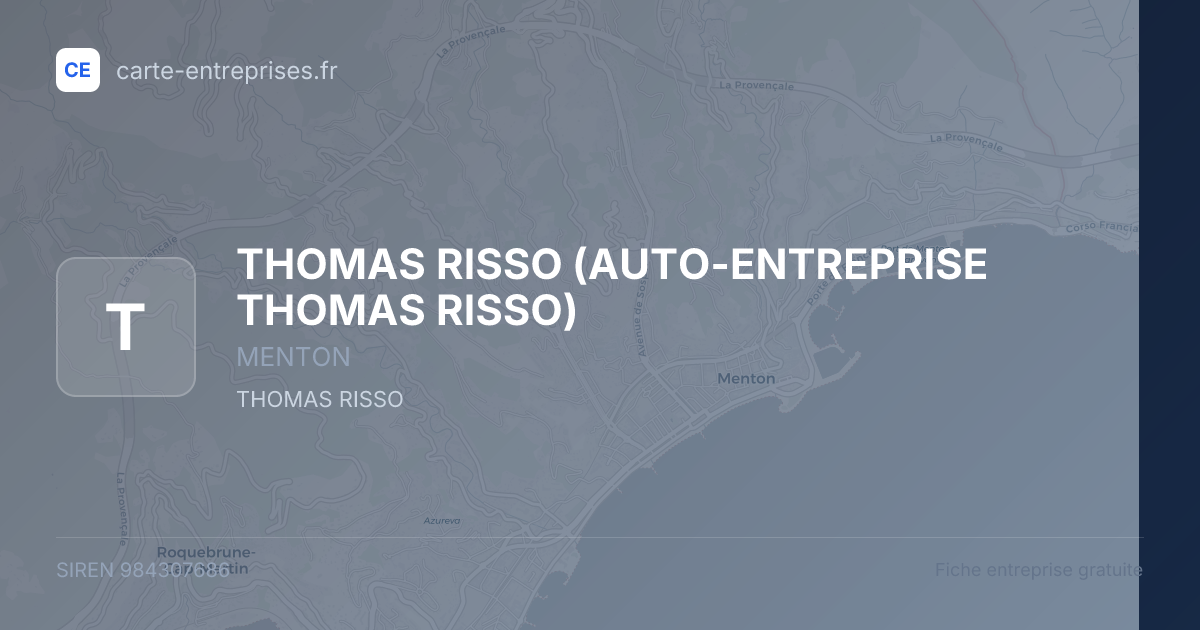 THOMAS RISSO (AUTO-ENTREPRISE THOMAS RISSO) — 984307686 — fiche entreprise