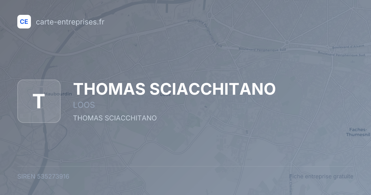 THOMAS SCIACCHITANO — 535273916 — fiche entreprise